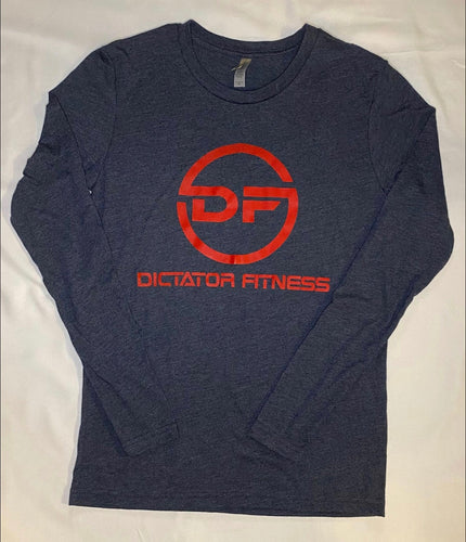 UNISEX DF Long Sleeve Shirt Midnight Blue w/ Red DF Logo