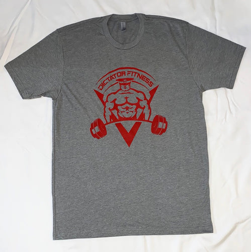 UNISEX DF T-shirt Gray w/ Bred Body Builder Logo